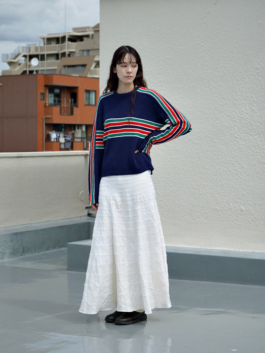 Color Bordered Knit Pulover